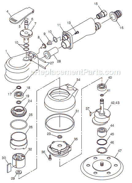 Page A Diagram and Parts List for CP760P T024718 Chicago Pneumatic Sander